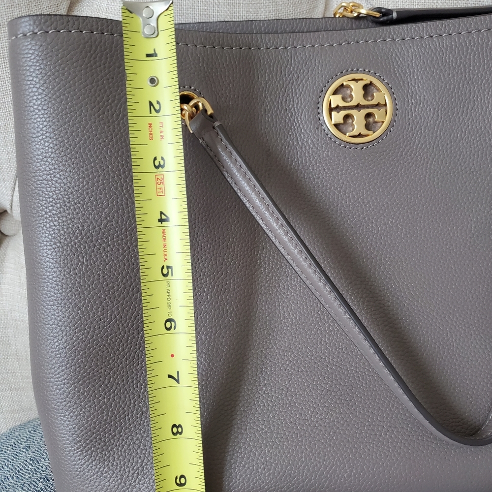 Sold!!Tory Burch grey leather tote bag - Picture 11 of 13